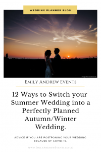 Switching from a summer wedding to an autumn winter wedding