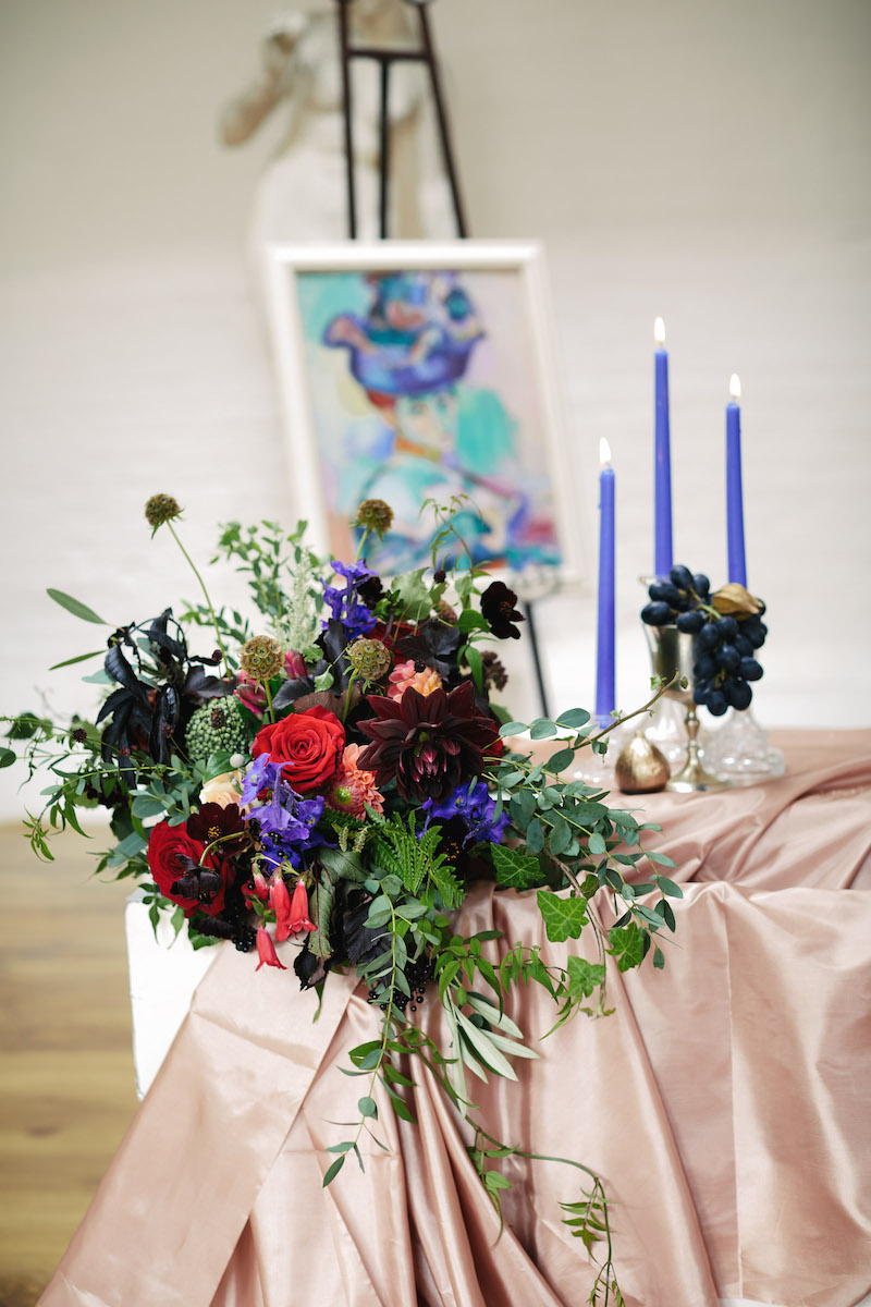 art inspired wedding bouquet