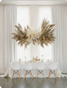 hanging wedding floral installation