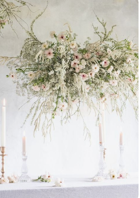 Wedding flower hanging installation