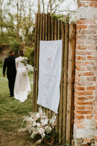 Fabric wedding sign