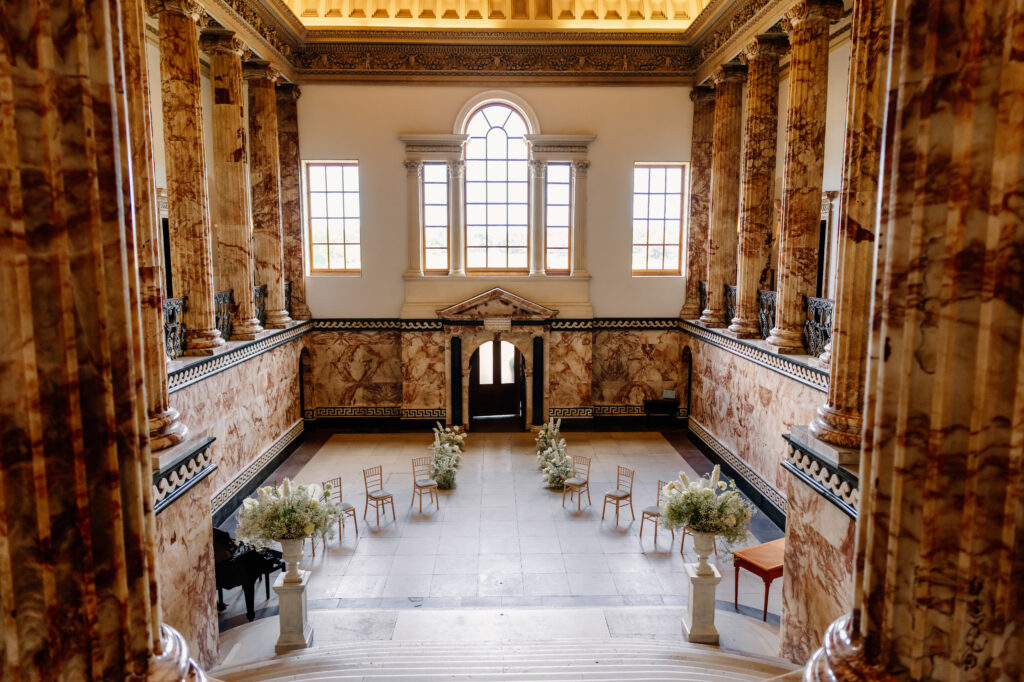 ceremony seating marble hall Holkham